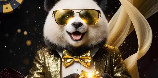 Jogador escolhendo entre slots e jogos de mesa no cassino online Golden Panda